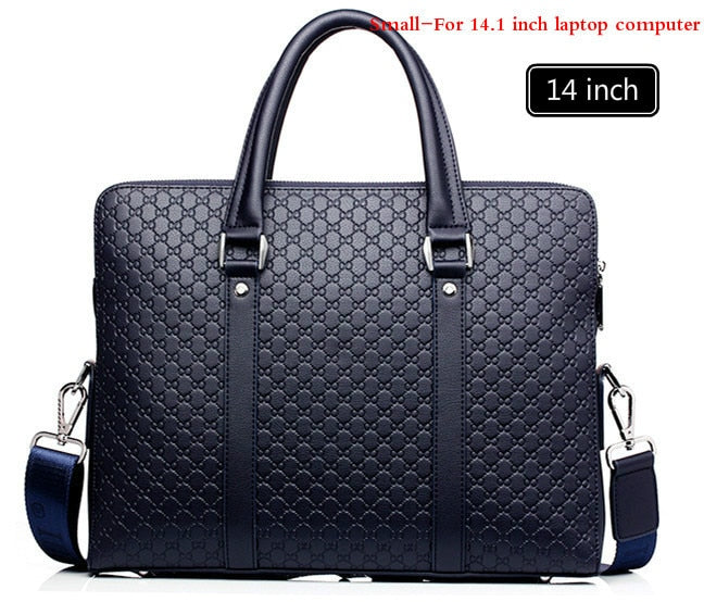 New Double Layers Men's Leather Business Briefcase