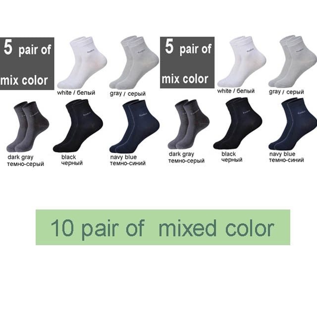 10Pairs/Lot Men Bamboo Socks