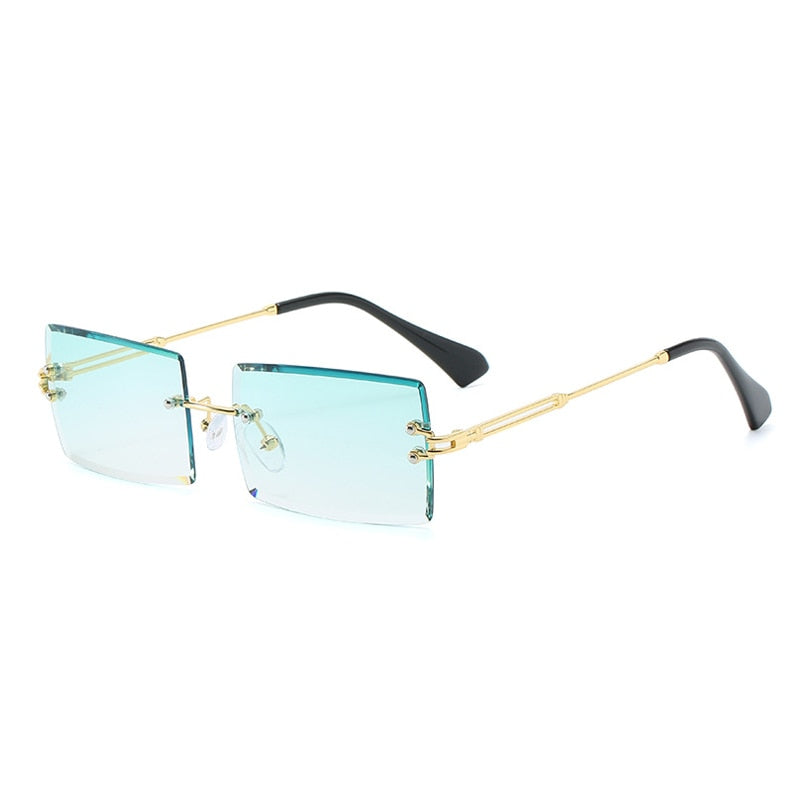 Fashion Popular Rimless Rectangle Sunglasses