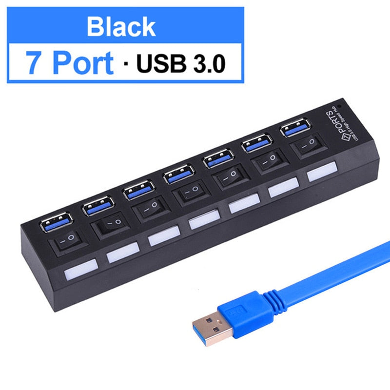 USB 3.0 HUB Multi 4 7 USB Port Splitter