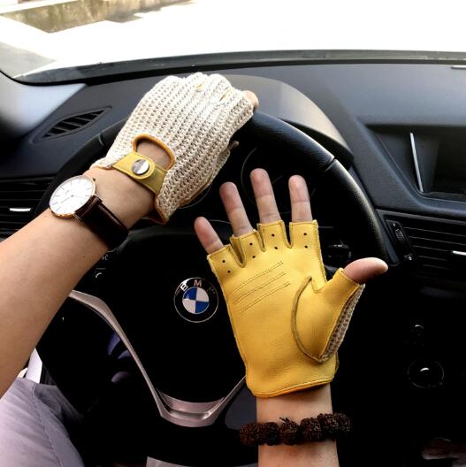 Men genuine leather gloves