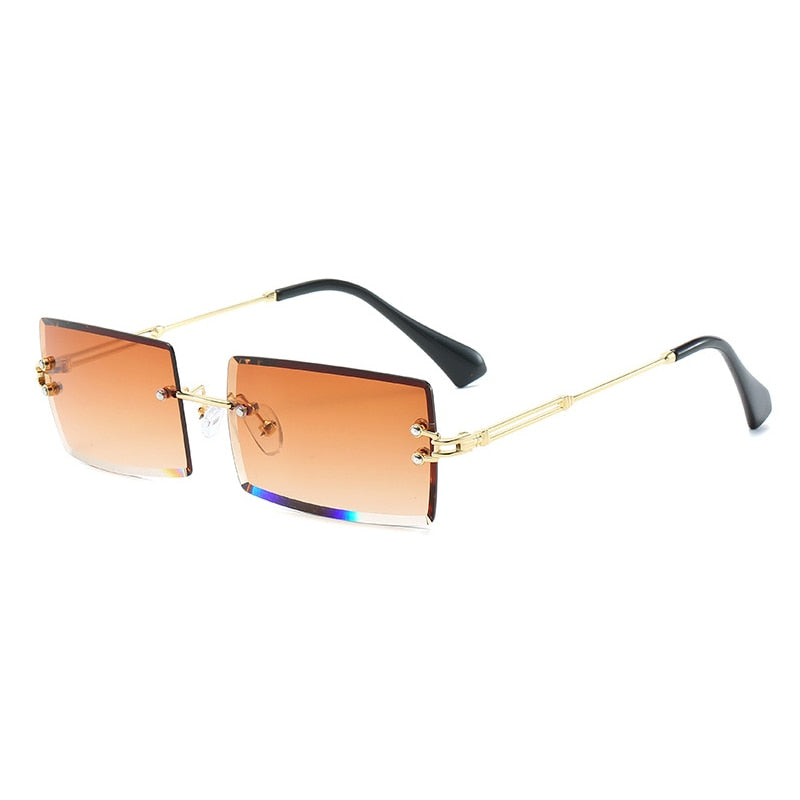 Fashion Popular Rimless Rectangle Sunglasses