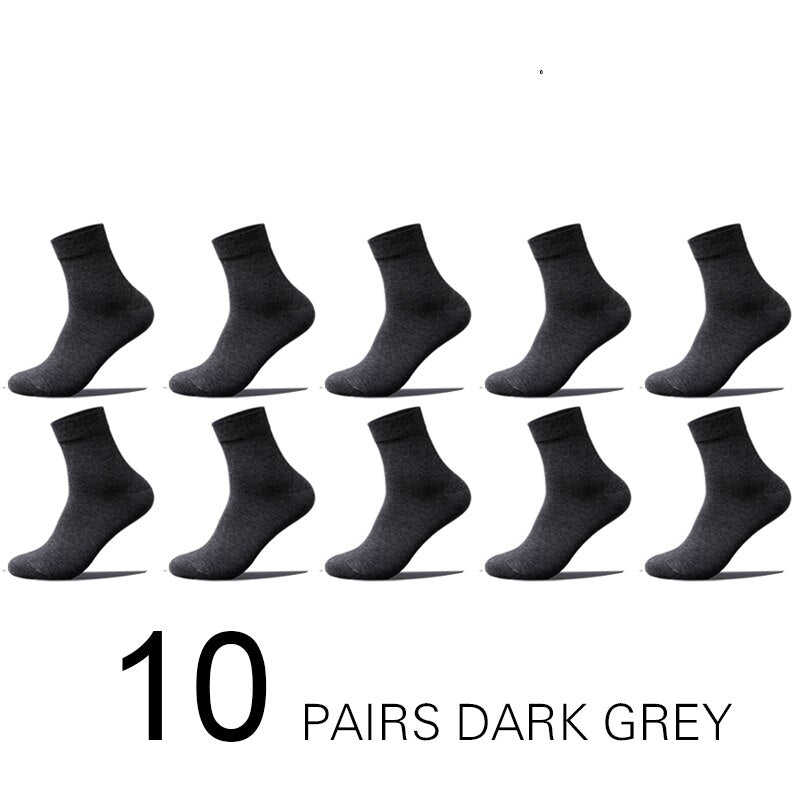 10 Pairs Men's Cotton Socks New Style Black