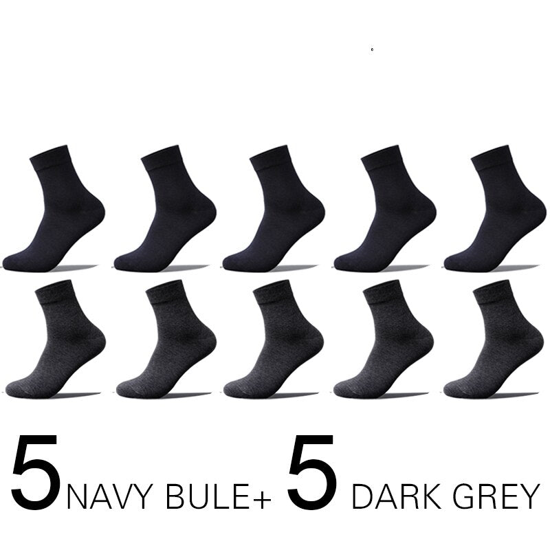 10 Pairs Men's Cotton Socks New Style Black