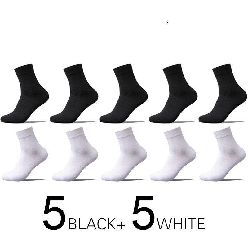 10 Pairs Men's Cotton Socks New Style Black