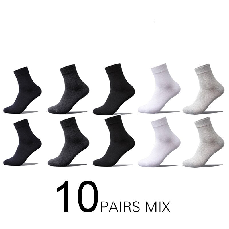 10 Pairs Men's Cotton Socks New Style Black