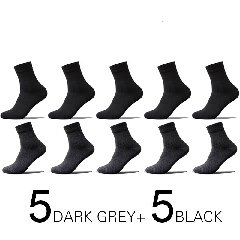 10 Pairs Men's Cotton Socks New Style Black