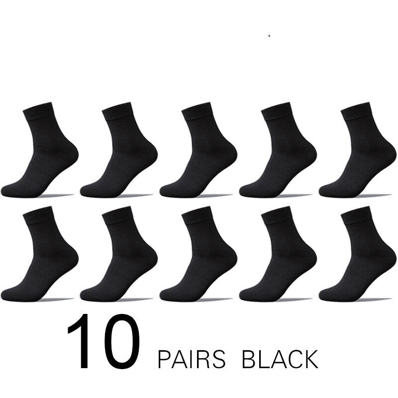 10 Pairs Men's Cotton Socks New Style Black