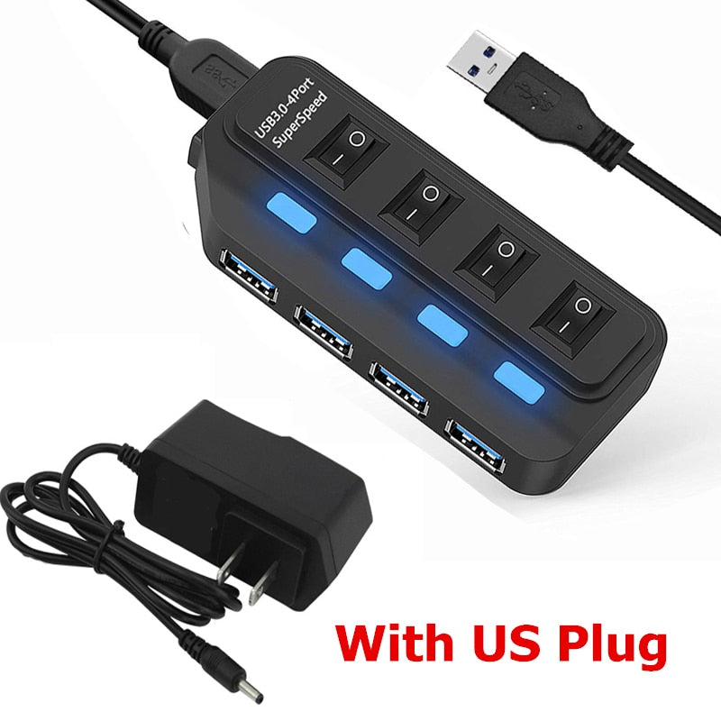 USB 3.0 HUB Multi 4 7 Port Usb Splitter