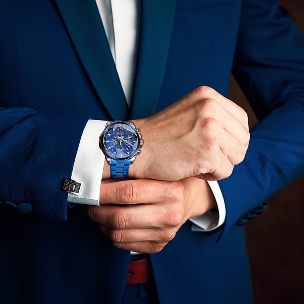 3 Dial Multifunction Mens Business Sport Automatic Mechanical Wrist Watch