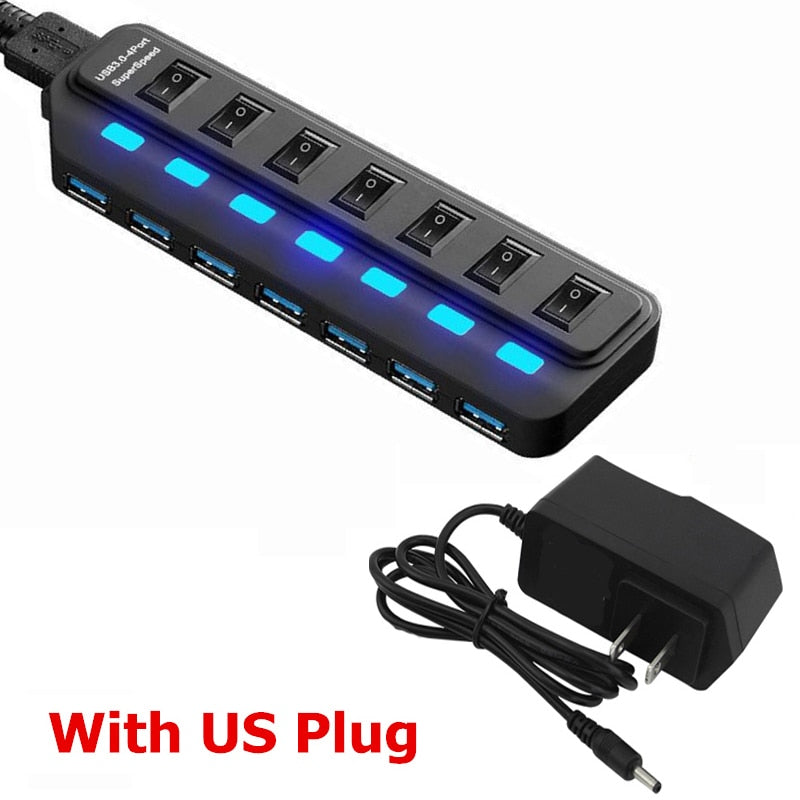 USB 3.0 HUB Multi 4 7 Port Usb Splitter