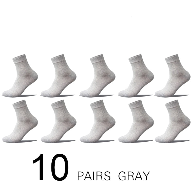 10 Pairs Men's Cotton Socks New Style Black