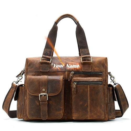 MVA Genuine Leather Men's Briefcase