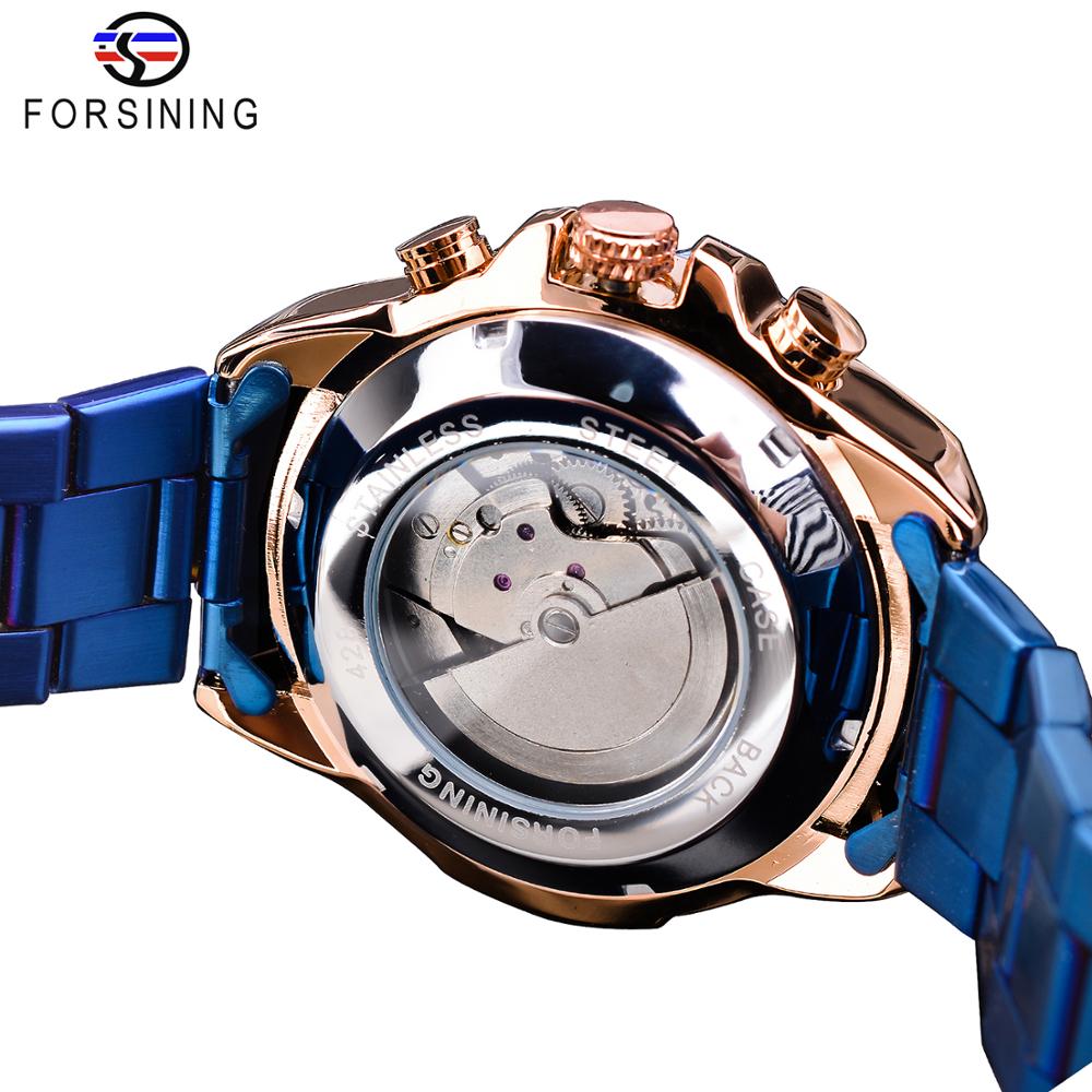 3 Dial Multifunction Mens Business Sport Automatic Mechanical Wrist Watch