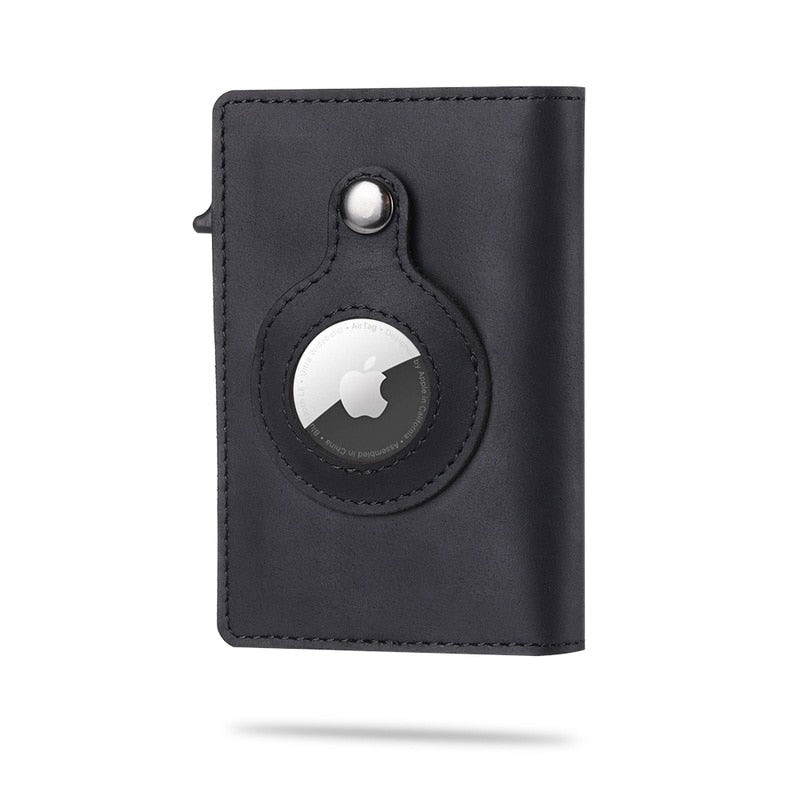 Top Carbon Fiber For Apple Airtag Wallet Men Business ID Credit Card Holder