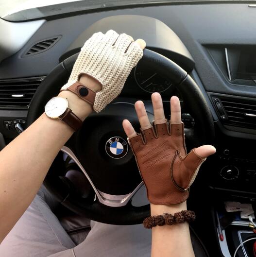 Men genuine leather gloves