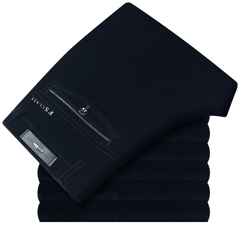 Men Classic Corduroy Formal Suit Pants Male