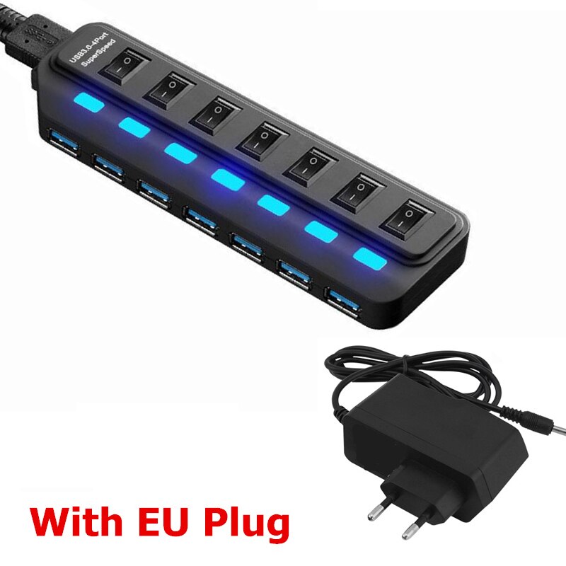USB 3.0 HUB Multi 4 7 Port Usb Splitter