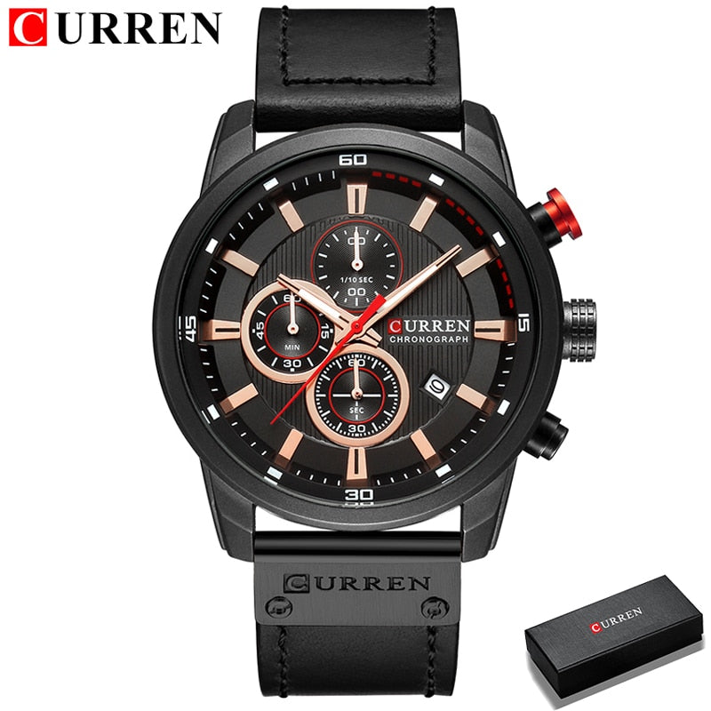 Top Brand Luxury CURREN Fashion Leather Strap