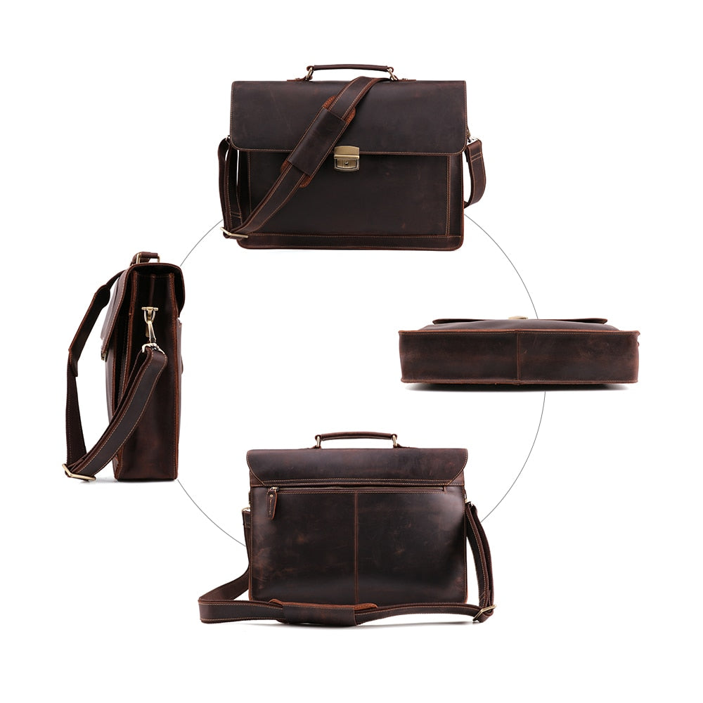 Horse Genuine Leather Men's Briefcase
