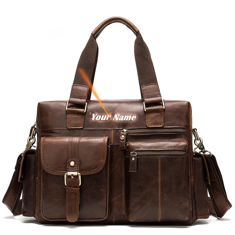 MVA Genuine Leather Men's Briefcase