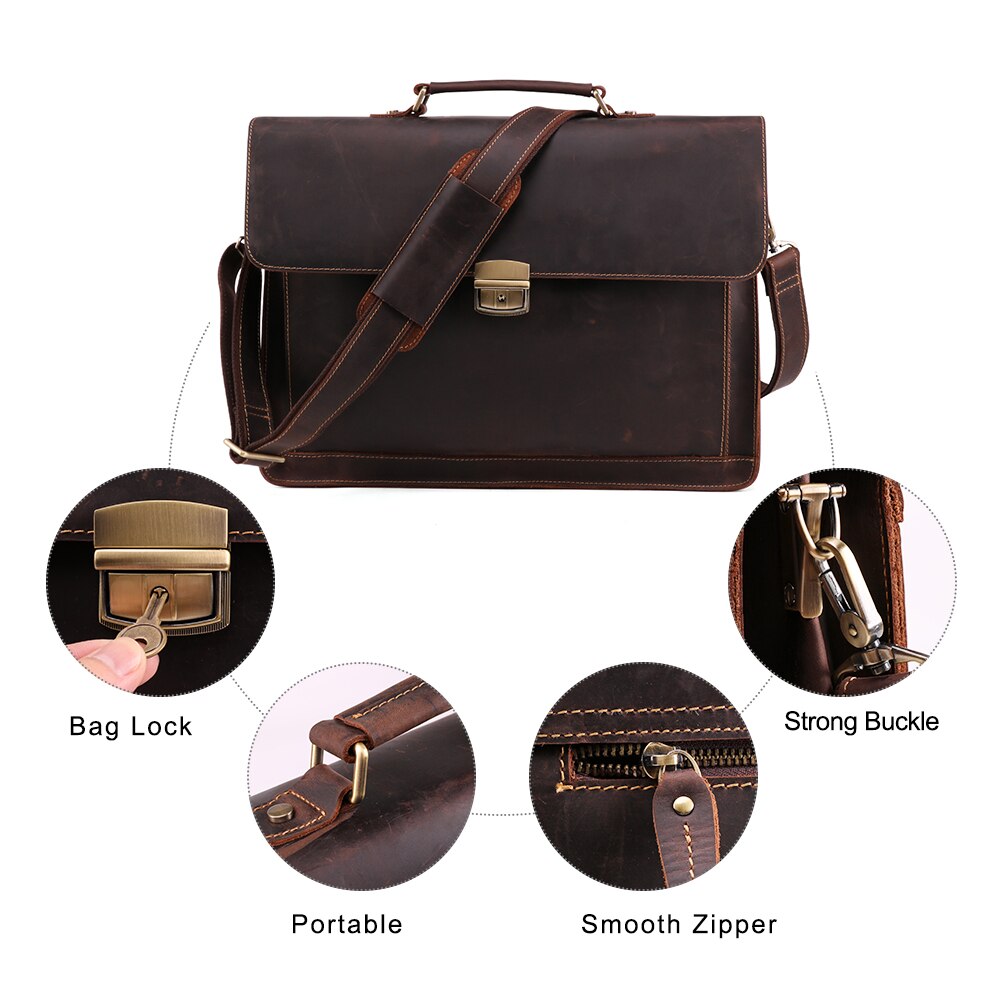Horse Genuine Leather Men's Briefcase