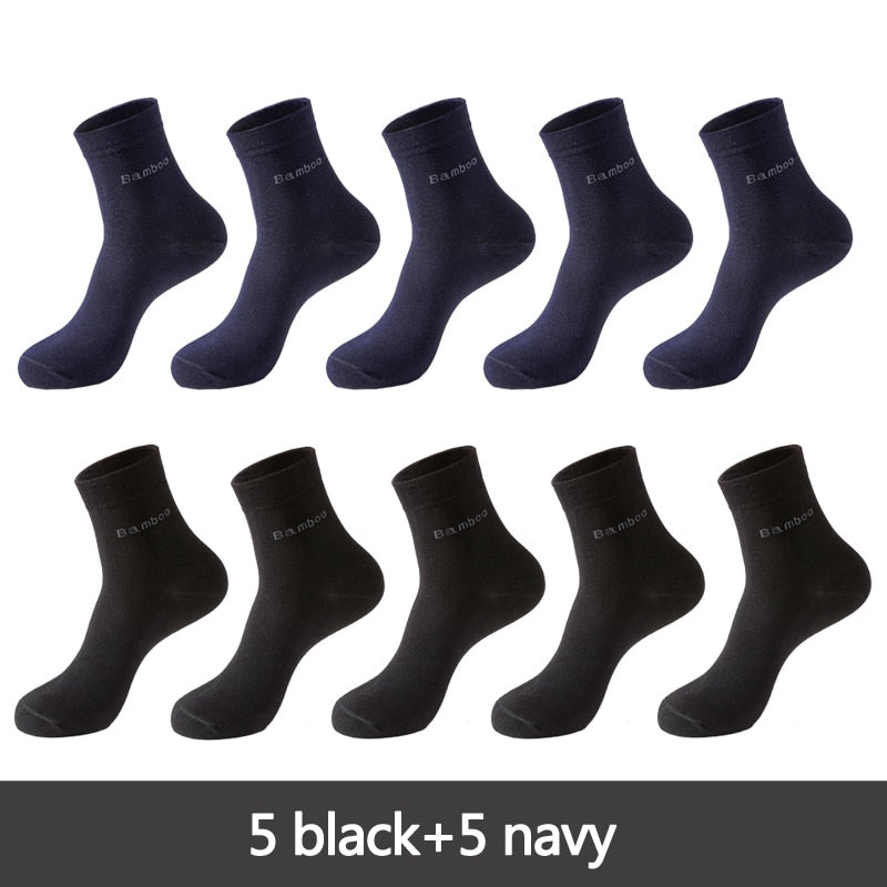 10 Pairs / Lot Bamboo Fiber Socks Men