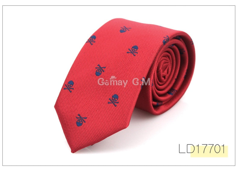 New Casual Slim Skull Ties For Men