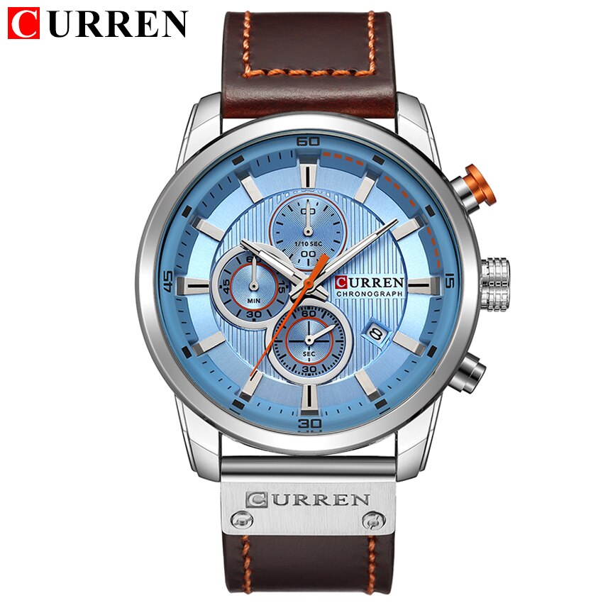 Top Brand Luxury CURREN Fashion Leather Strap