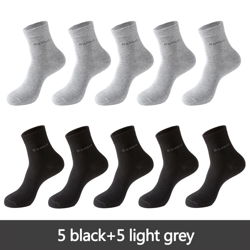 10 Pairs / Lot Bamboo Fiber Socks Men