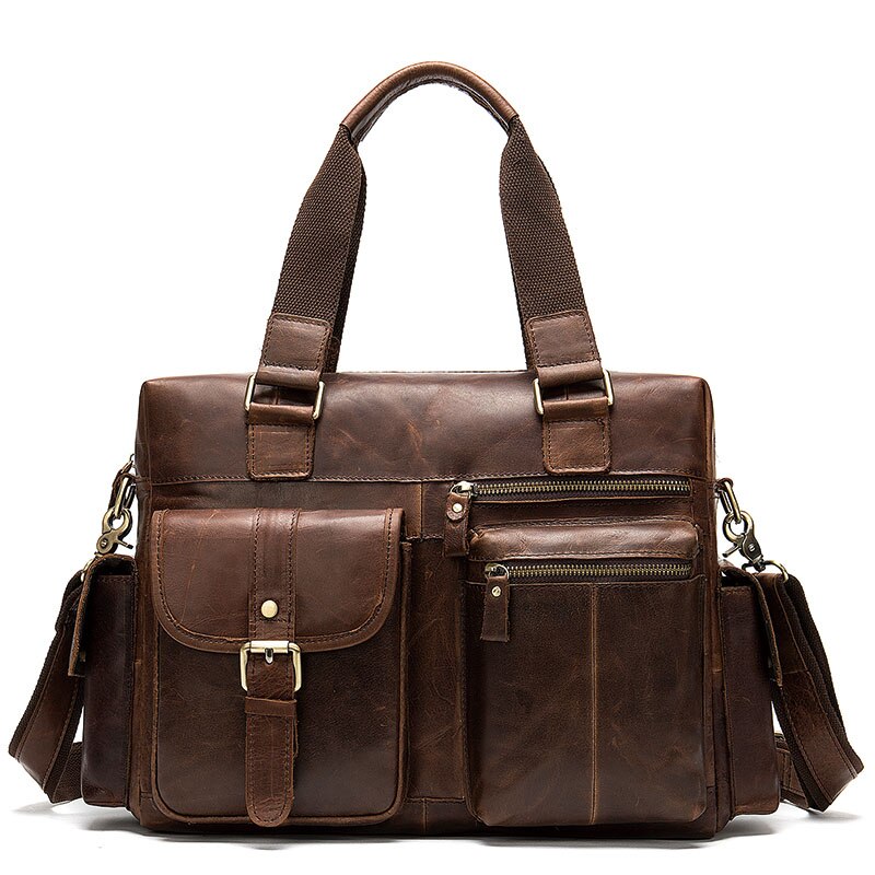 MVA Genuine Leather Men's Briefcase
