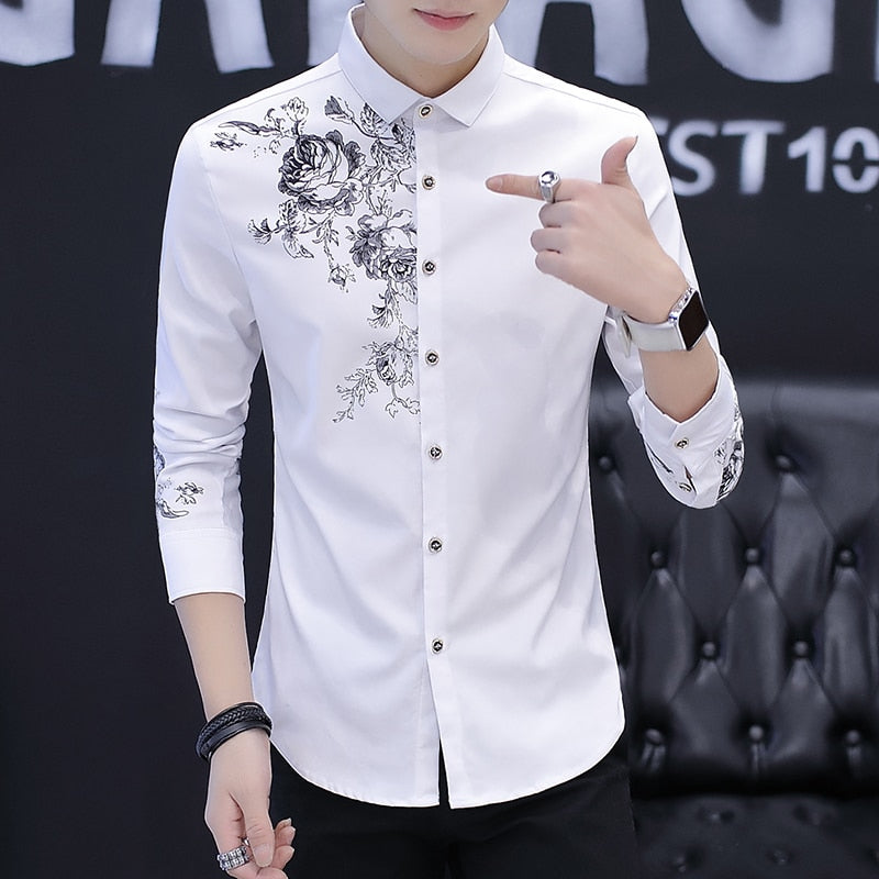 Spring and Autumn Men's Long Sleeve Shirt
