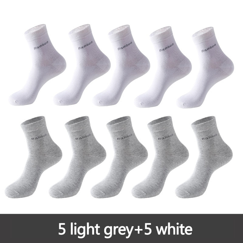 10 Pairs / Lot Bamboo Fiber Socks Men