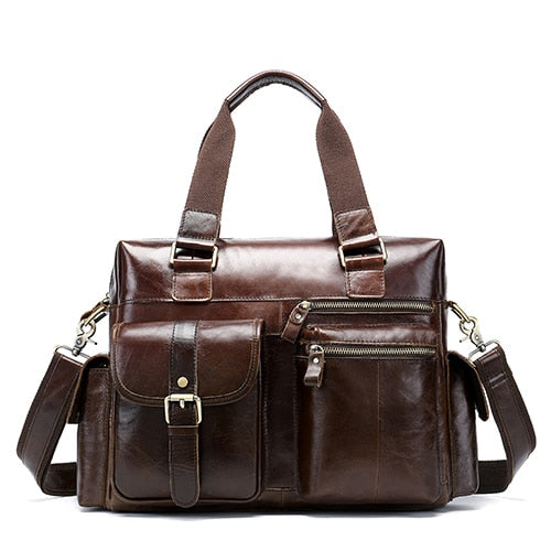 MVA Genuine Leather Men's Briefcase
