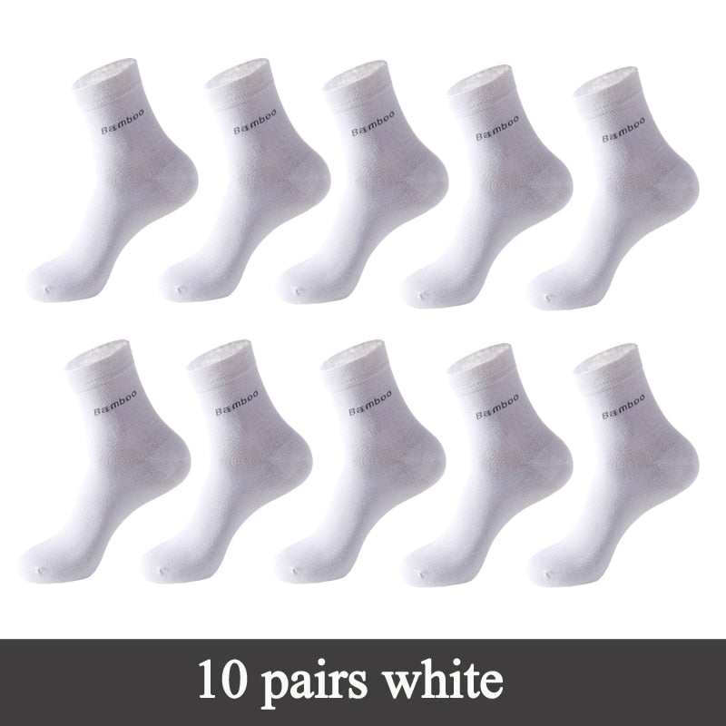 10 Pairs / Lot Bamboo Fiber Socks Men