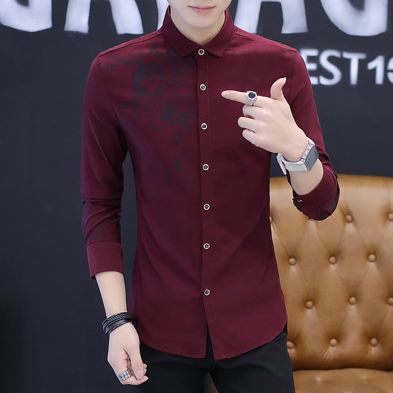 Spring and Autumn Men's Long Sleeve Shirt