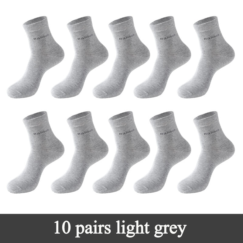 10 Pairs / Lot Bamboo Fiber Socks Men