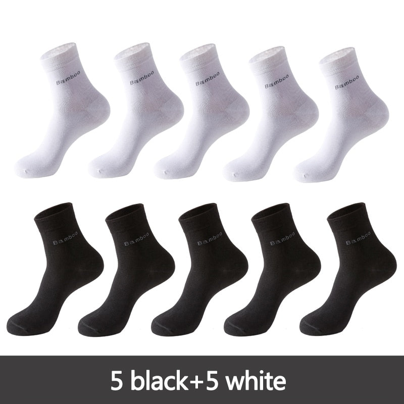 10 Pairs / Lot Bamboo Fiber Socks Men