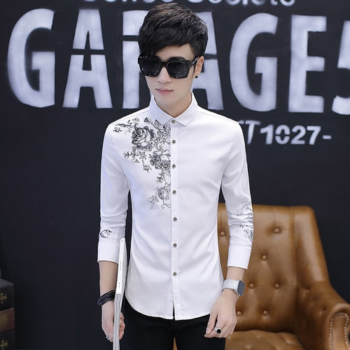 Spring and Autumn Men's Long Sleeve Shirt