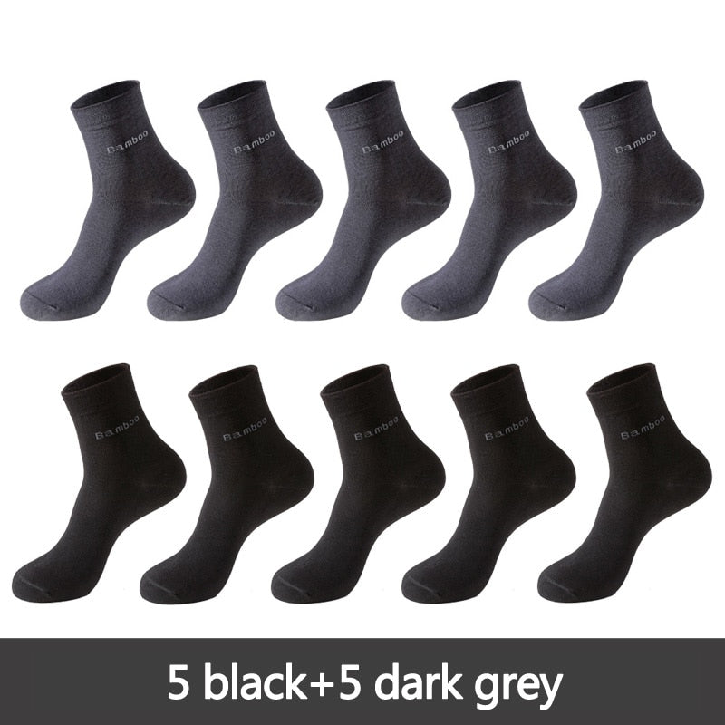 10 Pairs / Lot Bamboo Fiber Socks Men