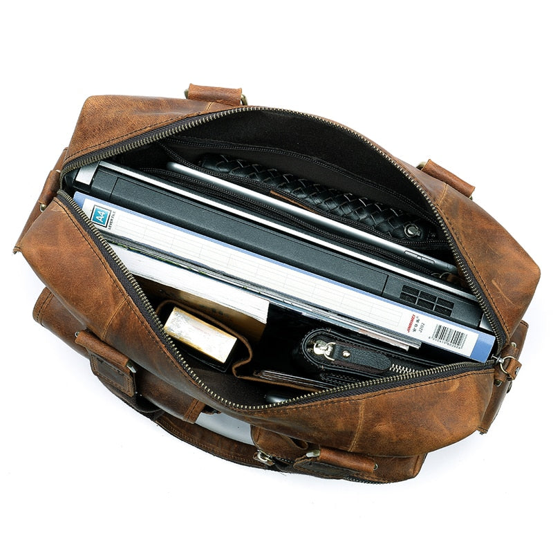 MVA Genuine Leather Men's Briefcase