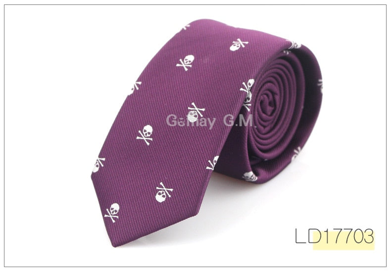 New Casual Slim Skull Ties For Men