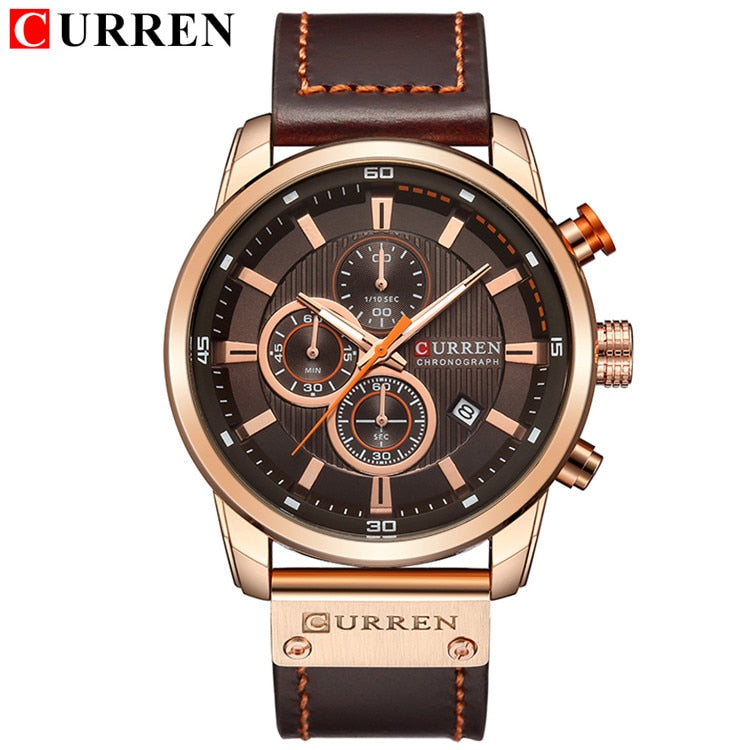 Top Brand Luxury CURREN Fashion Leather Strap