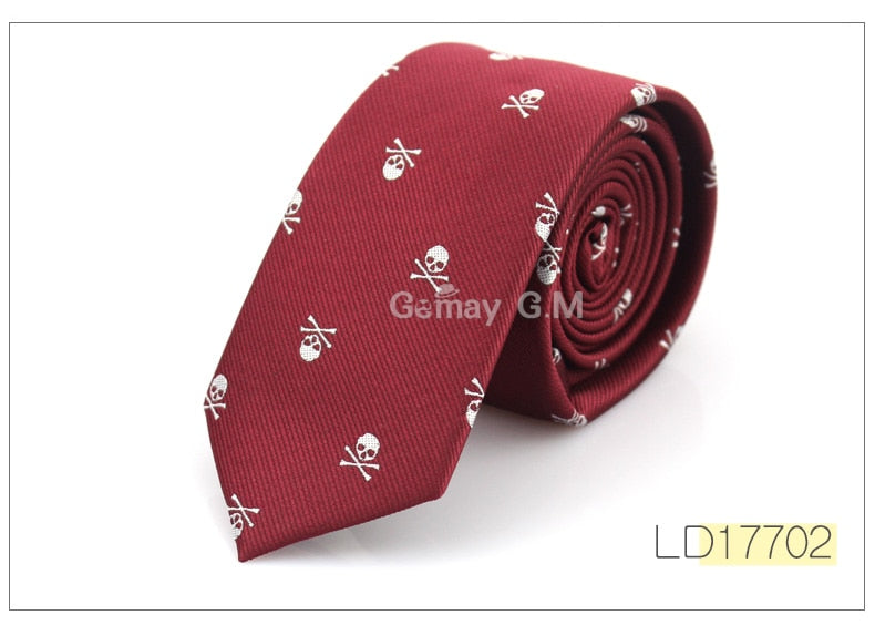 New Casual Slim Skull Ties For Men