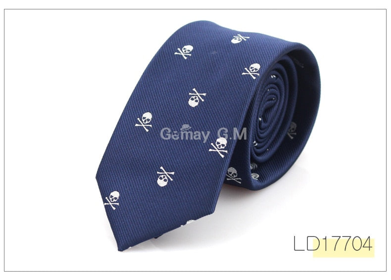 New Casual Slim Skull Ties For Men