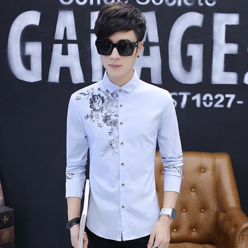 Spring and Autumn Men's Long Sleeve Shirt