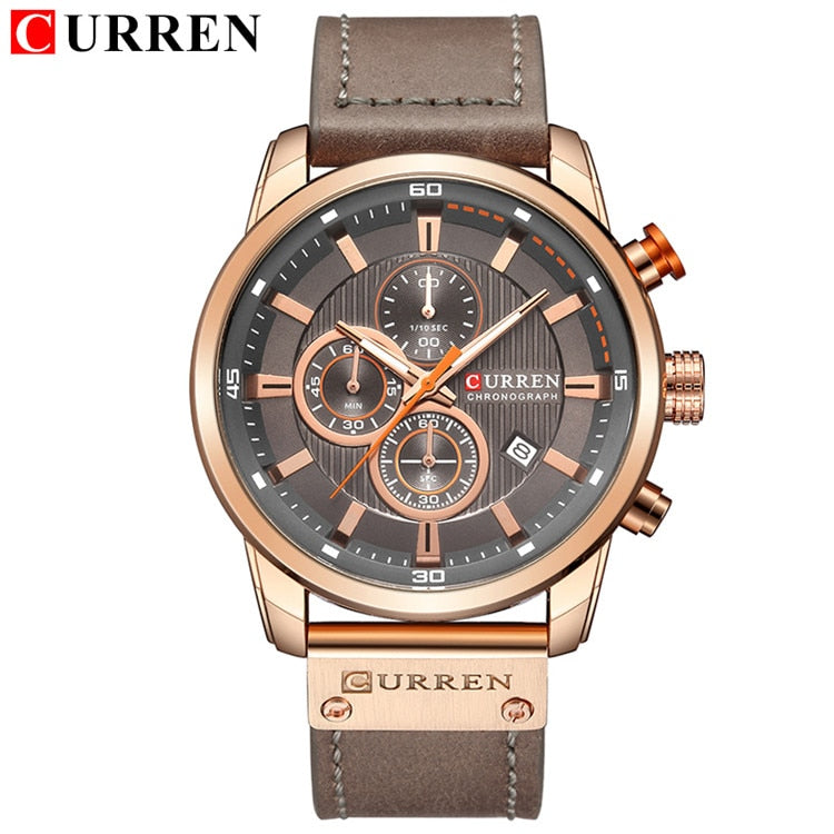 Top Brand Luxury CURREN Fashion Leather Strap