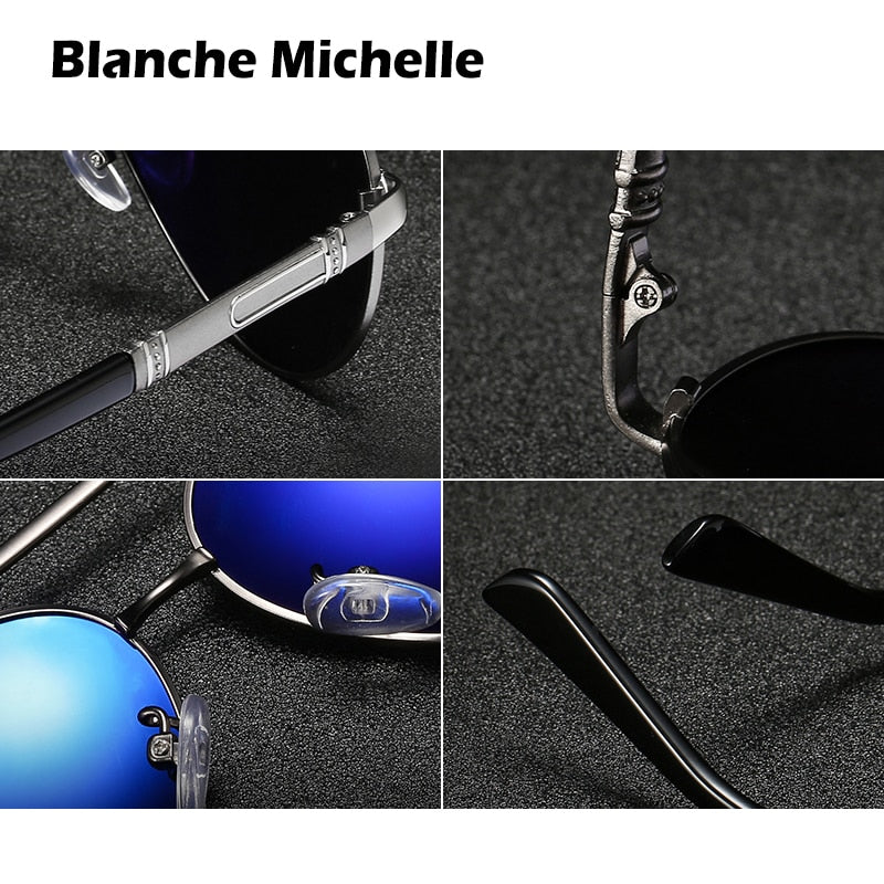 Blanche Michelle Pilot Polarized Sunglasses Men