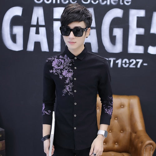 Spring and Autumn Men's Long Sleeve Shirt