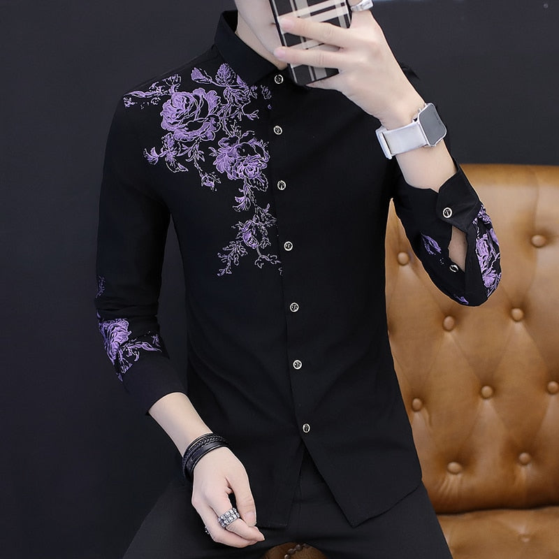 Spring and Autumn Men's Long Sleeve Shirt